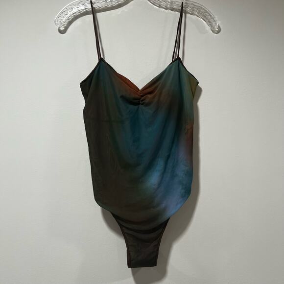 ZARA Printed Tulle Multicolored One Piece Swimsuit - Picture 5 of 9